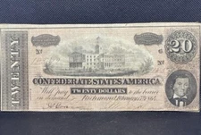 1864 CONFERDERATE 1864 CONFERDERATE "NASHVILLE CAPITOL" $20