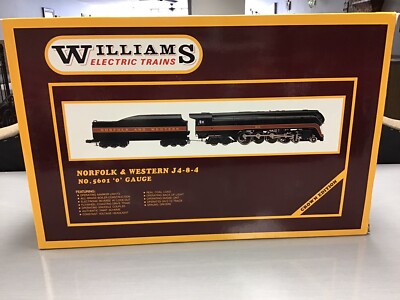 WILLIAMS, #5601, NORFOLK & WESTERN J4-8-4, O' Gauge. NIB ,SMOKER, Paperwork