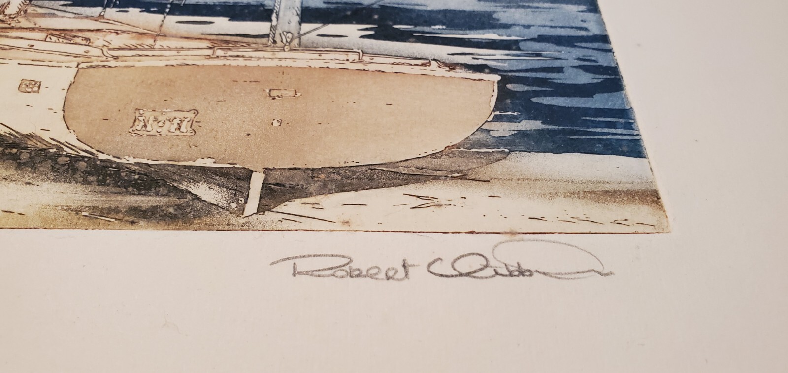 VINTAGE Robert Clibbon Copper Plate Etching "LOW TIDE" Signed Edition