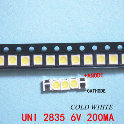 100 Stck. 3528 2835 1210 Lichtperlen Hohe Leistung 1 W 6 V Kaltweiß LCD TV Hintergrundbeleuchtung