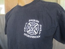 Vtg OEF BAGRAM AFGHANISTAN FIRE DEPARMENT Crash Rescue T Shirt