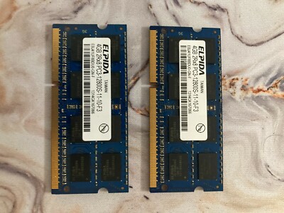 ELPIDA 8GB (2X4GB) PC3-12800S Laptop Memory RAM EBJ41UF8BDU0-GN-F