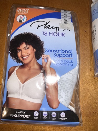 Lot Of Two New Playtex ~40C~4803-18 Hour Ultimate Lift and Support Wire Free Bra - 第 1/9 張圖片