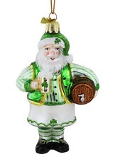 Irish Santa-Noble Gems Glass With Beer Ornament