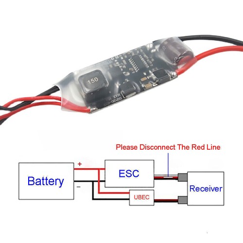 UBEC 5V 3A 5A 15A Mini Esterno BEC 2-12S Lipo DC-DC Convertitore Modulo Step Down - Foto 10 di 14