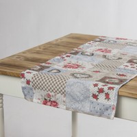 SchöNer Leben TischläUfer Patchwork Romantisch Beige Hellblau Rot 40X160Cm