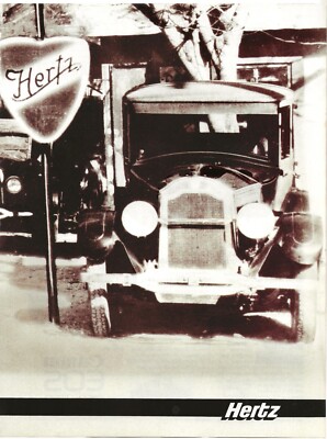Vintage Print Ad Hertz Rent A Car - Antique Car - Superbowl XXIII Program 1989
