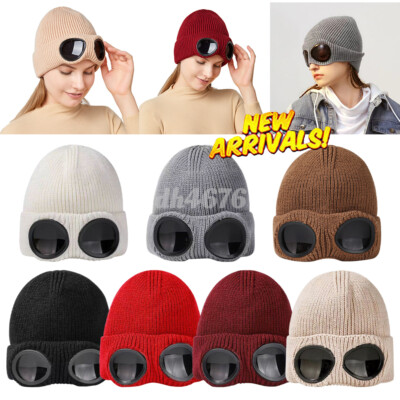 Unisex Goggle Beanie Beanie With Built-in Goggles - Unisex Winter Skull Cap With Visor For Outdoor Activities Beanie Hats With Visor