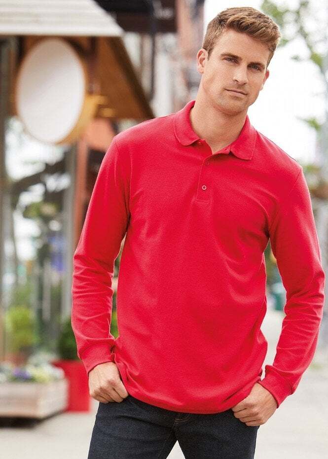 Gildan Premium Cotton® Long Sleeve Double Pique Polo 85900 UK