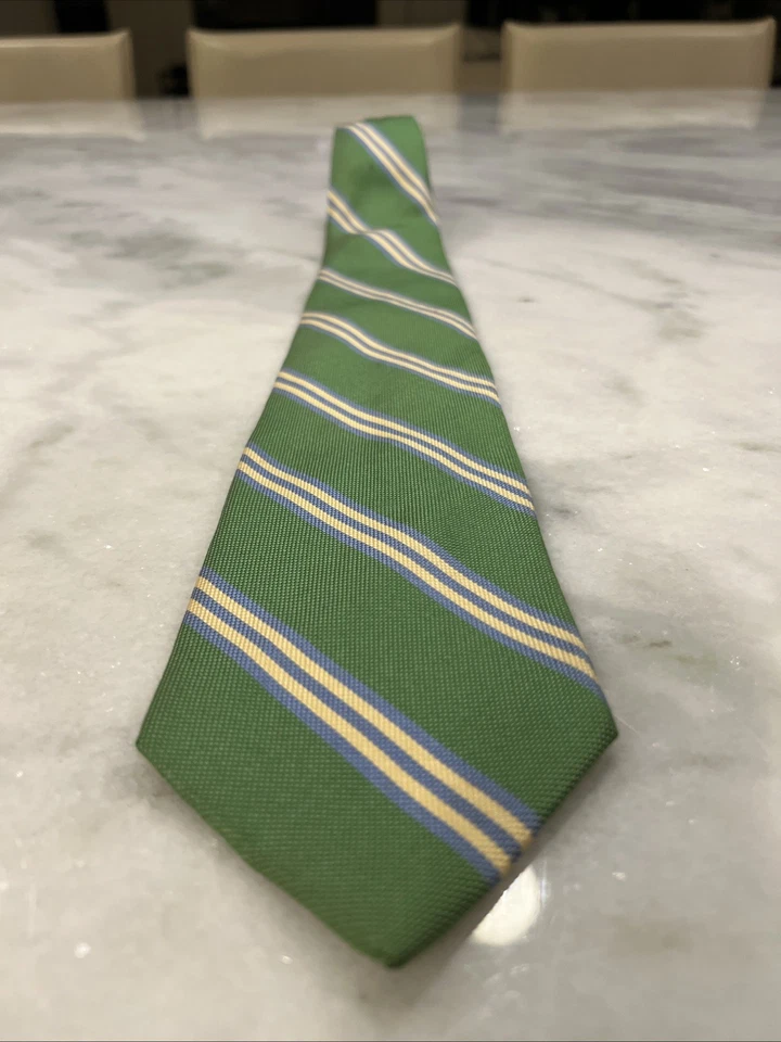 Corbata de cuello para hombre BROOKS BROTHERS Fabricantes Verde Tejido Británico Seda Hecha en EE. UU. Foto 4 de 4