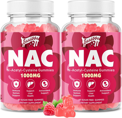 2 Pack NAC Gummies Sugar-Free, N-Acetyl Cysteine NAC Supplement 1000mg for Antio