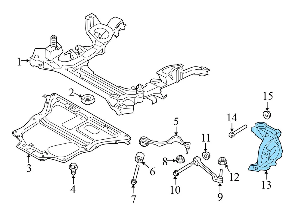 2014-2015 BMW 335I GT XDRIVE - Front LEFT Spindle Knuckle W/ Wheel Bearing - Image 4 of 4