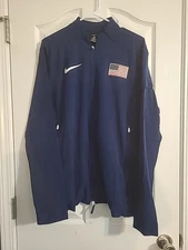 Nike Pro Elite Team USA Podium Men Size L-Tall Blue Track Jacket Blue AO8701-492