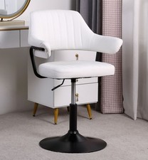 WHITE SALON CHAIR  FAUX LEATHER CHAIR BEAUTY HAIRDRESSER SALON CHAIR, BONITA