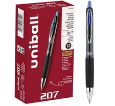 Uniball Gel Pens 207 Signo Gel 1.0mm Bold Point, 12 Packs Blue Pens Fraud Proof