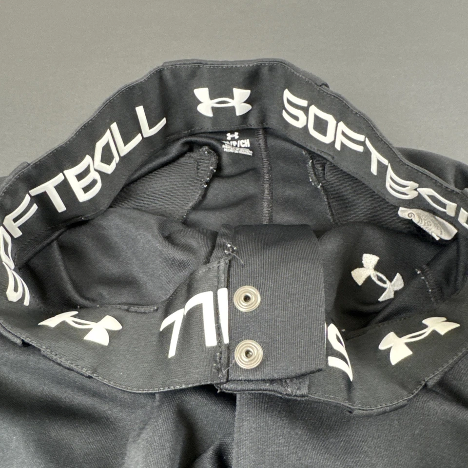 Pantalones de béisbol Under Armour negros juveniles con bolsillos talla YSM (26x17) Foto 4 de 4