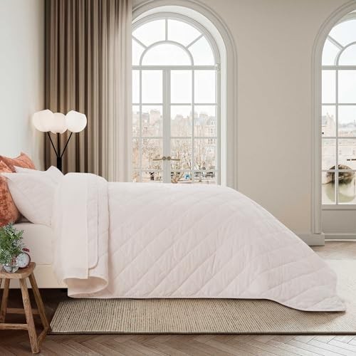 EVERGRACE Luxury Crushed Velvet Quilt Set KING/CAL.KING (108" x 96") Off White thumbnail 4