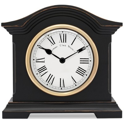 Acctim Falkenburg Vintage Kaminuhr in schwarz mit römischer One Size, schwarz 