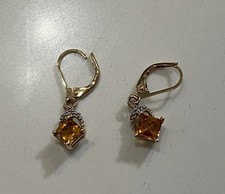 14K Yellow Gold Citrine Briolette Dangle Earr...