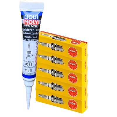 5x NGK Zündkerzen + LIQUI MOLY Fett für C30 C70 II S40 S60 I S80 V70 III