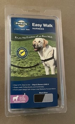 PetSafe Easy Walk No-Pull Harness medium Large Black/Silver Front Clip Adjust
