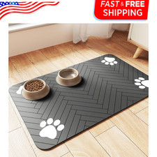 Pet Feeding Mat-Absorbent Pet Placemat for Food and Water Bowl, with Waterproof