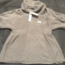 Calvin Klein Womens Sweater L Large Light Brown Fossil Heather Knit Cotton New