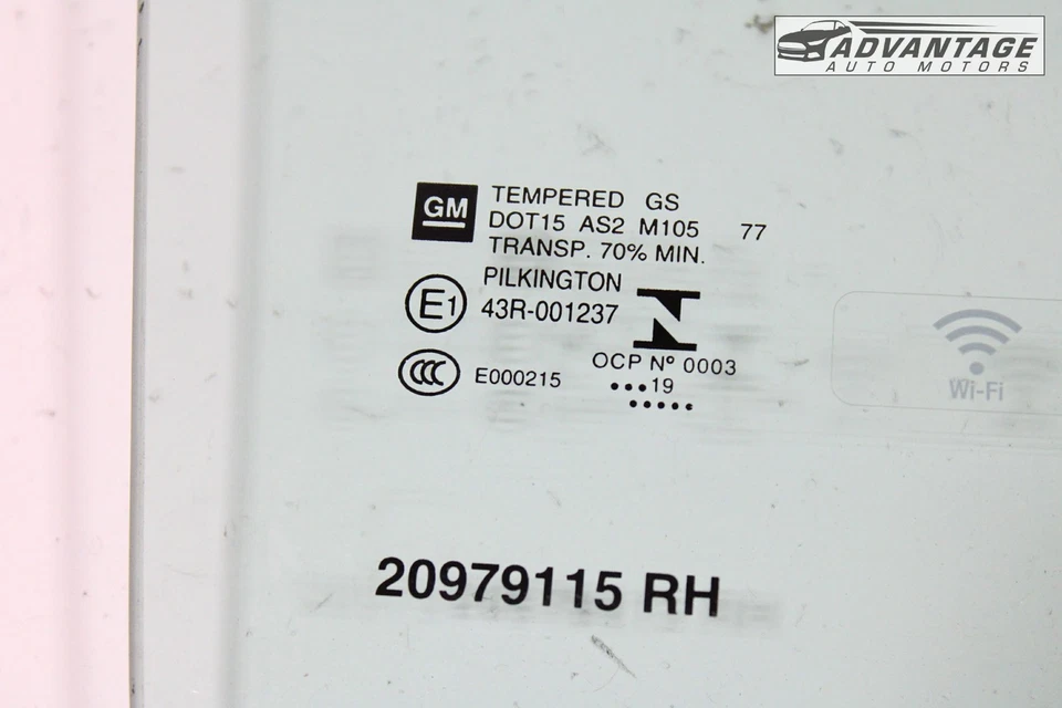 Chevrolet Silverado 1500 LD 2019 puerta lateral del pasajero delantero ventana vidrio OEM Foto 3 de 4