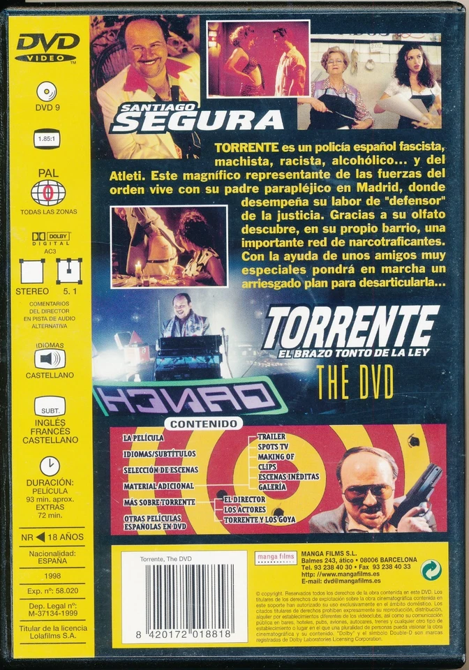 Torrente - Dumb Arm of the Law Special Edition PAL R0 DVD English Subs WS Rare! - Image 2 of 3