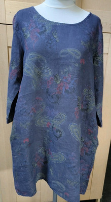 Ladies Lagenlook Tunic Shift Dress Linen Sz M Miss Sugar Made In Italy  Pockets | eBay UK