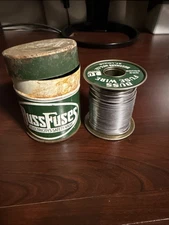 Vintage Full 1 Lb Spool Bussmann Mfg. Co 10 Amp Buss Fuse Wire BFW-10 One Pound
