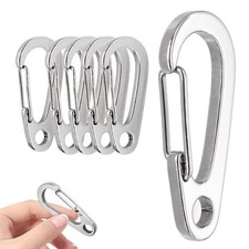 5 PCS 2.17 Inch Stainless Steel Carabiner Clip Spring-Snap Hook,EDC Heavy Dut...