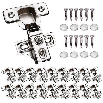 20 Pack Soft Close Cabinet Door Hinges for 1/2'' Partial Overlay, 105 Degree O...