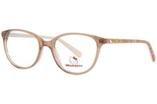 Hello Kitty HK350-2 Eyeglasses Girl's Tan Transparent Full Rim Oval Shape 49mm