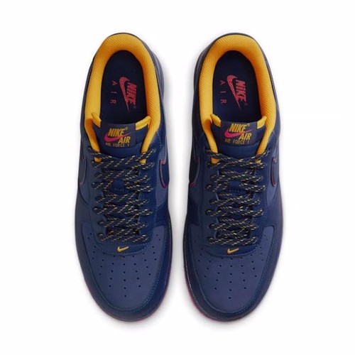 Herren Nike Air Force 1 Low 07 LV8 Retro Schriftzug Navy Blau Leer verschiedene Größen - Bild 18 von 19