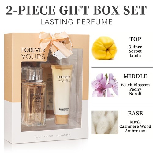 Juego de 2 piezas, eau de parfuma spray y loción corporal para mujer caja de regalo, larga duración Fr - Imagen 11 de 12