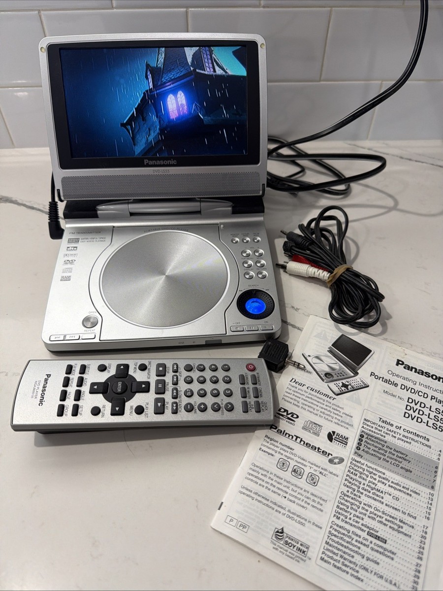 Panasonic Portable DVD-LS55 DVD/CD Player w/Power Cord & Remote
