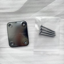 US Chrome Electric Guitar Neck Plate Neckplate w/ 4 Mounting Screws High Quality