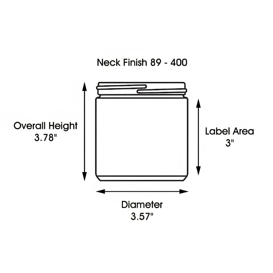 Set Of 4 Clear Straight-Sided Glass Jars - 16 oz, White Plastic Cap - Image 3 of 3