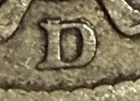 1912-D BARBER silver dime. Nice original F-VF. Strong D/D RPM, repunched. #r1