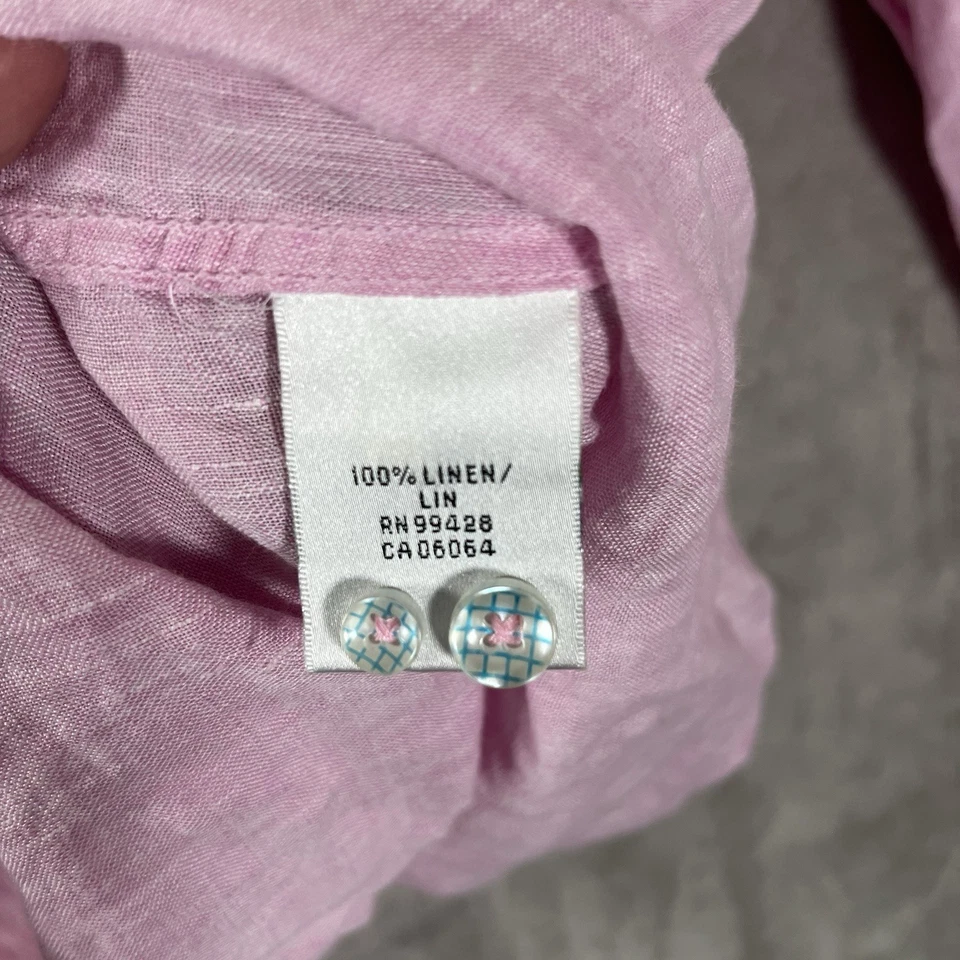 BUGATCHI MENS SHIRT L LINEN PINK SHAPED FIT - Image 3 of 4