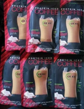 (6 Packs) Chike Protein Iced Coffee Powder White Chocolate Peppermint 1.09oz/2pk