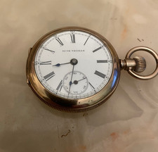 Seth Thomas orologio da tasca Side Winder placcato oro