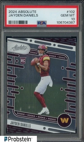 #1 2024 Panini Absolute #102 Jayden Daniels Commanders RC Rookie PSA 10 GEM MINT