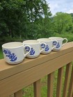 Set of 4 Vintage Blue Onion Pattern Coffee Cappuccino Mugs Made In USA — photo 1