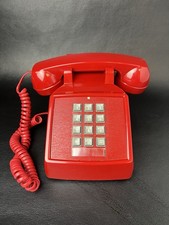 Cortelco 2500 Series Retro Push Button Red Desk Telephone