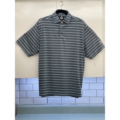 FootJoy Mens ProDry Striped Golf Polo Shirt Blue Mission Valley CC Size Medium