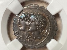 Roman Republic C.Sulp. C.f. Galba AR Denarius NGC XF