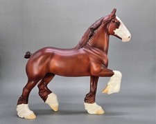 Stone Traditional Model Horse - chestnut trotting drafter Design A Horse OOAK