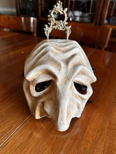 Máscara de teatro Scaramouche de colección Commedia Dell’Arte hecho a mano disfraz facial Venecia